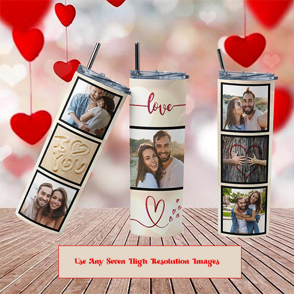 Our skinny tumblers are great for on the go, so they will take this photo tumbler wherever they go. Customize tumbler with your photos, text, images etc.