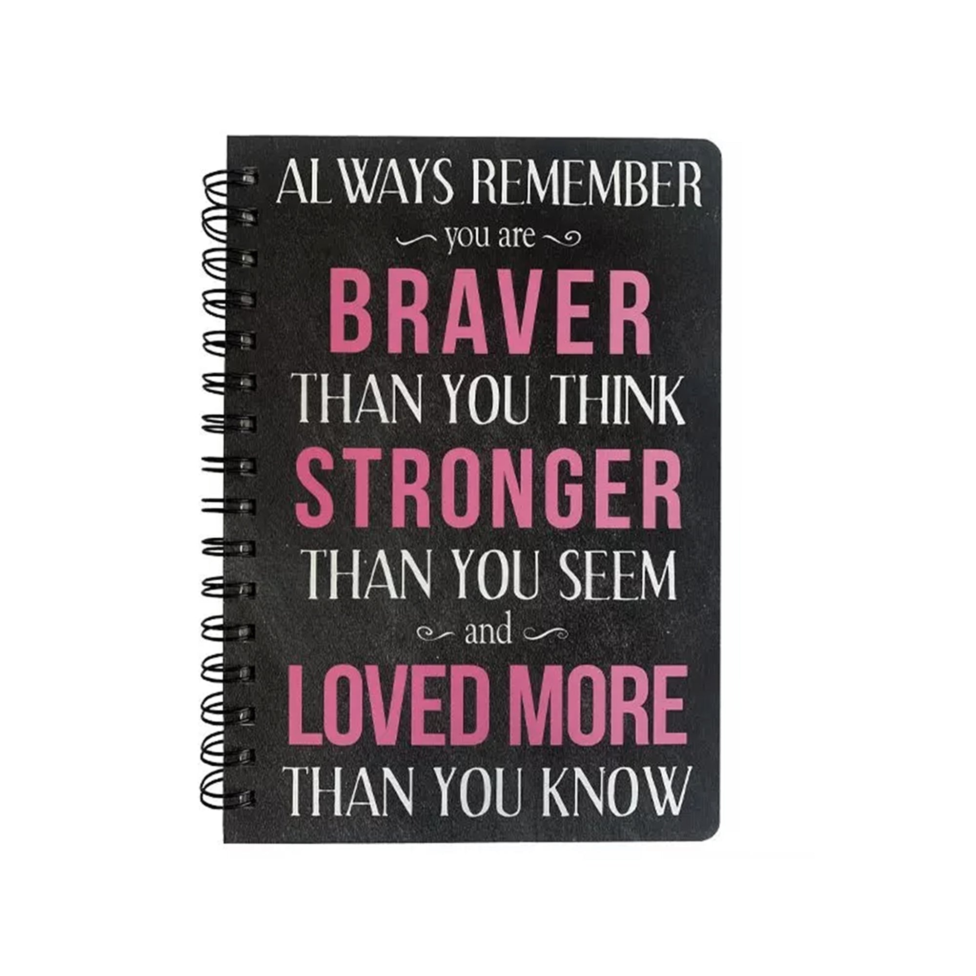 Hardcover  Wire Bound Spiral Journal - Inspirational Message - Breast Cancer Journal