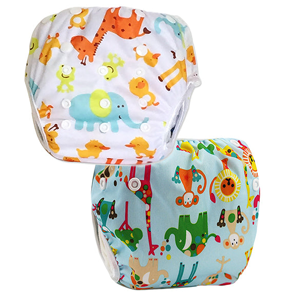 2 Pack Leakproof Reusable Swim Diapers, 0 to 2 years
