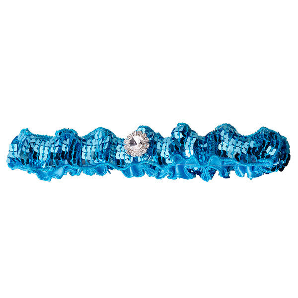 Aqua Blue Sequin Garter - Gifts Are Blue