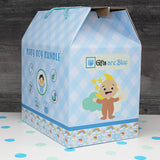 Baby Boy Gift Box, Ready to Gift Baby Set, Baby Shower Gifts, 12 Items; Box Side