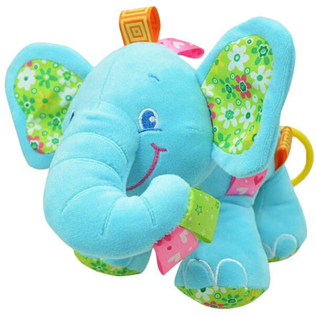 Cute Plush Lullaby Musical Elephant Toy for Baby, Blue