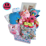 Gifts Are Blue Girl Baby Bundle Gift Set Basket 12 items