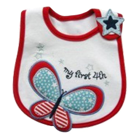 Baby Girl My First July 4th Waterproof Bib