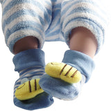 3 Pack Cute Infant Baby 3D Socks Slippers - Gifts Are Blue - 6
