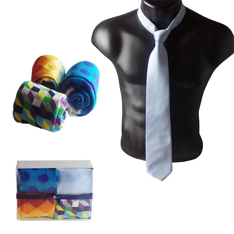 baby blue tie and colorful socks main