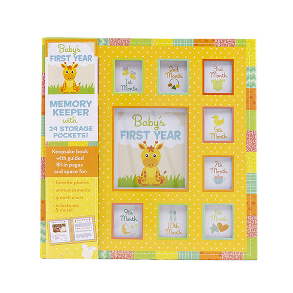 Baby's First Year Memory Keepsake Book with Pockets for Expecting Moms