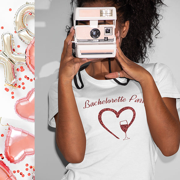 Personalized T-Shirts For Bridal Party; Black Women Holding A Camera