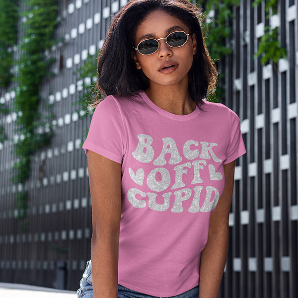 These Back Off Cupid shirts are available as crewnecks, v-necks, long sleeved tees, hoodies, tank tops, sweatshirts, crop tops and more. all SKUs