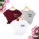 Basic Bride and Bridesmaids Bachelorette Party T-Shirts, Crewneck, Bridesmaid Shirts, Bridemaids Tees, Bachelorette Party Shirts - Main