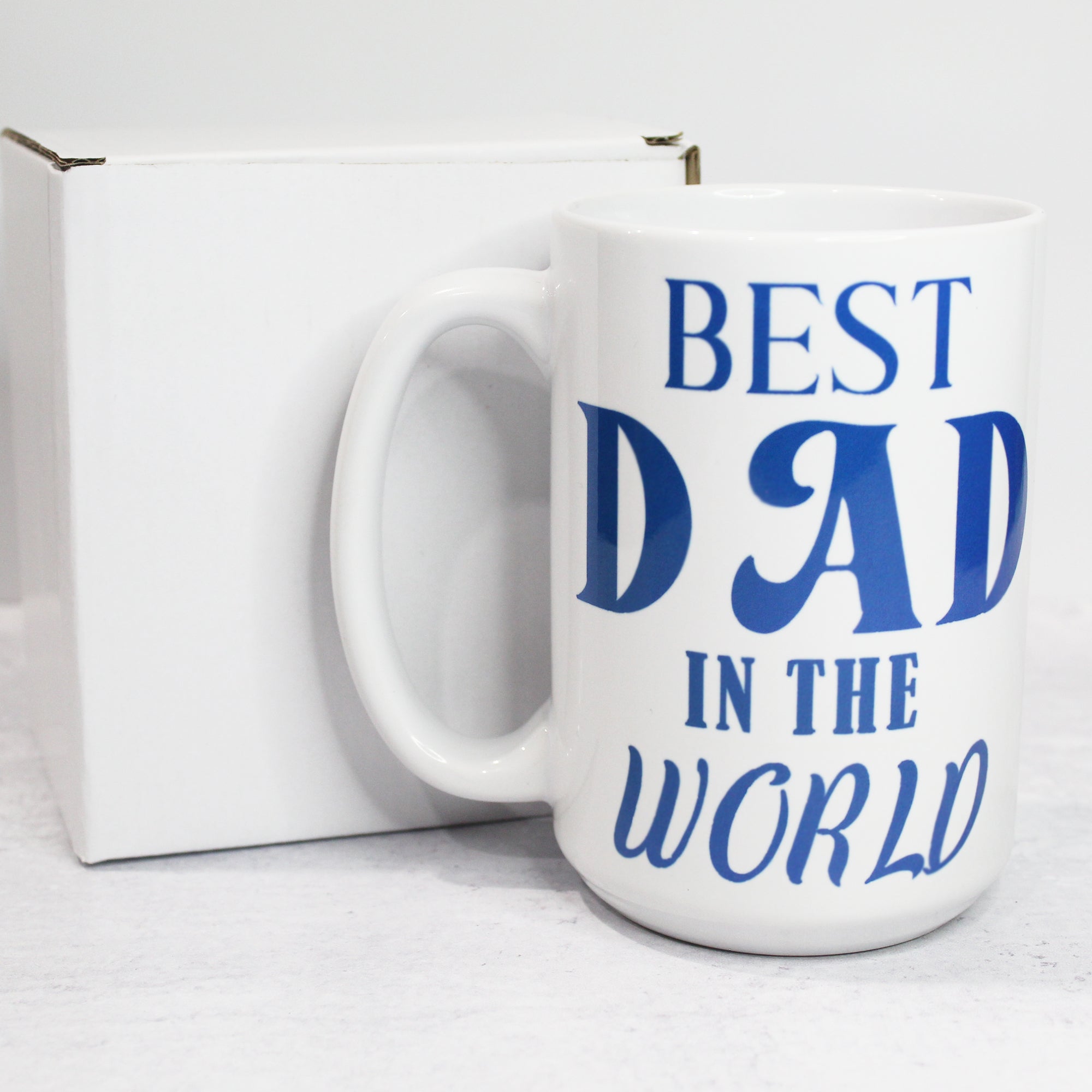The Best Dad In The World Coffee Mugs, 15 oz Coffee Mugs, Fathers Day Coffee Cups, Men Coffee Mugs, Novelty Mugs - Packaging