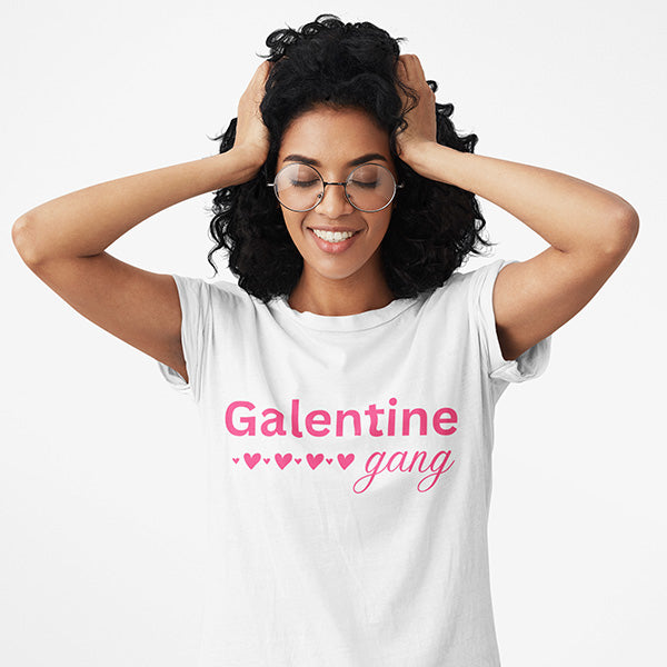 The perfect Valentine shirt for the girls for a Galentine hangout.  These are custom shirts, made to order with your color choices on shirt and print. all SKUs