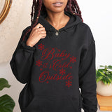 Black Christmas Hoodie for women with text Baby Its Cold Outside.  all SKUs