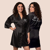 Black Personalized Bridesmaid Robes, Custom Womens & Girls Robes for All Occasions, Bachelorette Party Robes, Quinceanera Robes, Birthday Robes