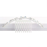 Blue Crystal Tiara Hair Comb for Bride or Flower Girl - Gifts Are Blue - 3