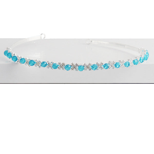 Blue Crystal Tiara Headband - Gifts Are Blue - 1