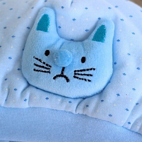 Cute Kitty Polka Dot Blue Baby Hat for 0 to 4 months - Gifts Are Blue - 2
