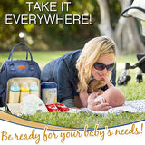 Blue Baby Diaper Bag with USB Charger Port for Moms & Dad - Gift for Expecting Parents - Lifestyle