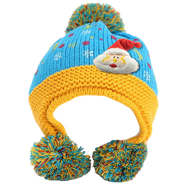 Infant Knitted Ready for Christmas Winter Beanie Hat, 6M to 24M - Gifts Are Blue - 6