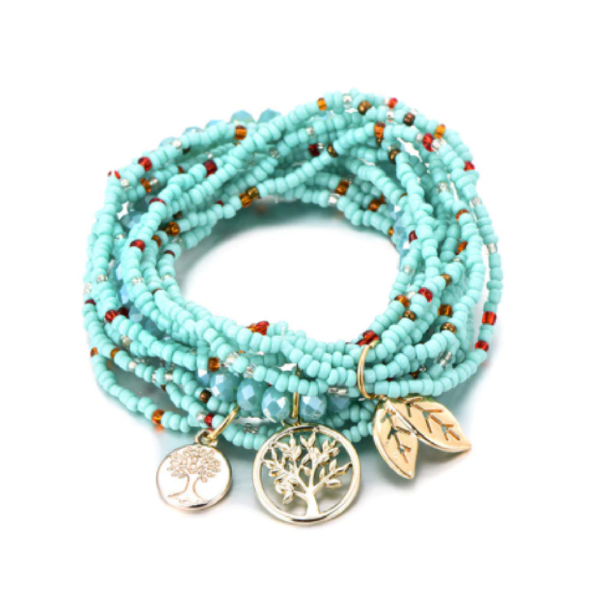 Boho Tree of Life Bracelet Sky Blue Main