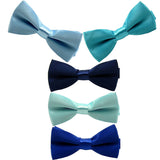 Boys Solid Blue Pre-Tied Bow Ties, 1 to 10 years