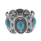 Bracelet Womens Vintage Boho Turquoise Cuff Stretch Bracelet Ethnic Jewerly Main