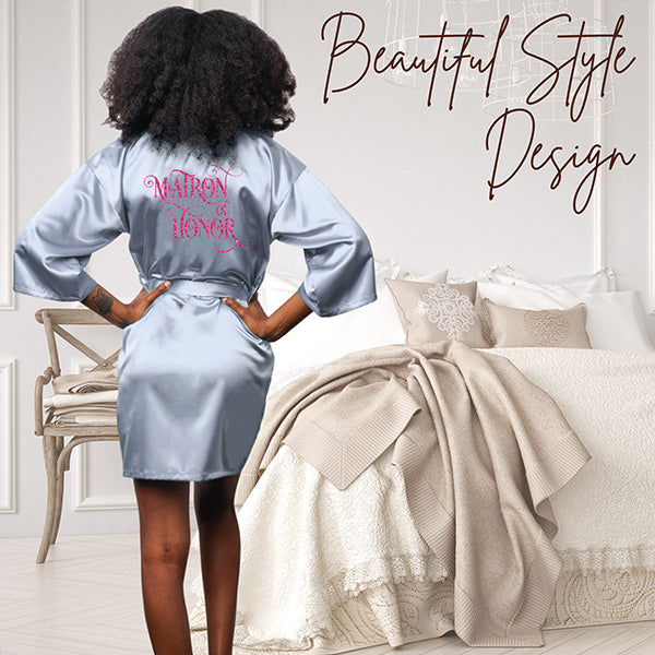 Custom Bridesmaid Robes with Bridal Party Titles like Maid of Honor and Flower Girl, Alt Image, all SKUs