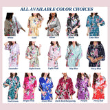Bride and Bridesmaid Robe Set Color Choices - Floral Robes