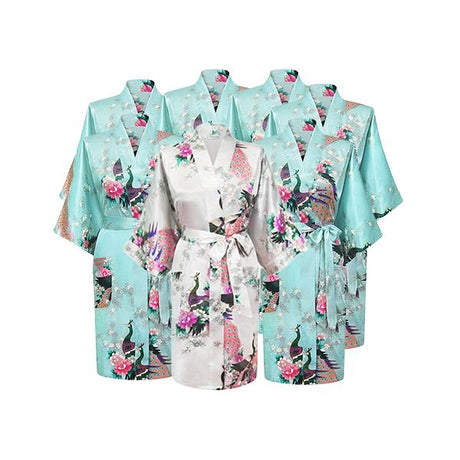 Bridesmaid Robes Set of 7 - Light Blue Robes for Women, all SKUs