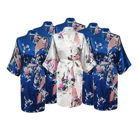 Bridesmaid Robes Set of 6 - Royal Blue Wedding Robes for Bridesmaid Bride,  all SKUs