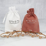 Butterfly Bracelet and Velvet Bag Proposal Gifts for Bridal Party, Set of 5