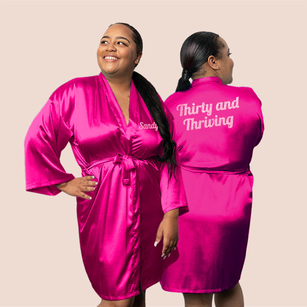 Custom Bright Pink Robes for Women and Girls for Weddings, Bachelorette, Quinceañera, and Birthday