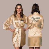 Champagne Gold Personalized Bridesmaid Robes, Custom Womens & Girls Robes for All Occasions, Bachelorette Party Robes, Quinceanera Robes, Birthday Robes