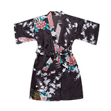 Child Kimono Robe - Wedding Flower Girl Robes - Black