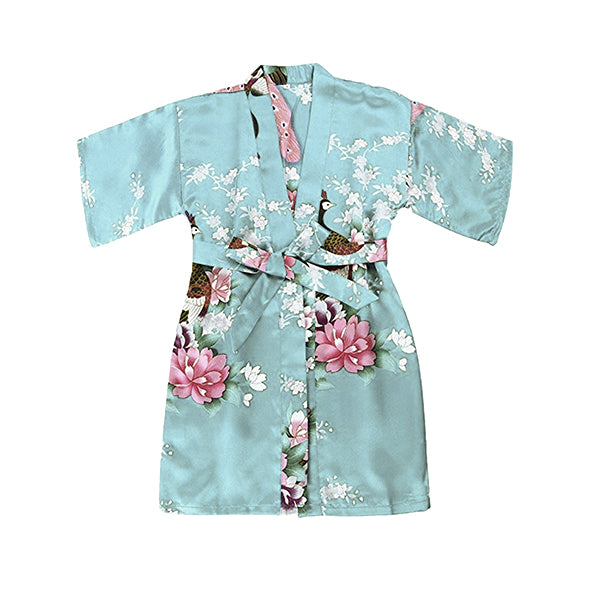 Girls Robes, Floral, Flower Girl, Spa Party, Sky Blue