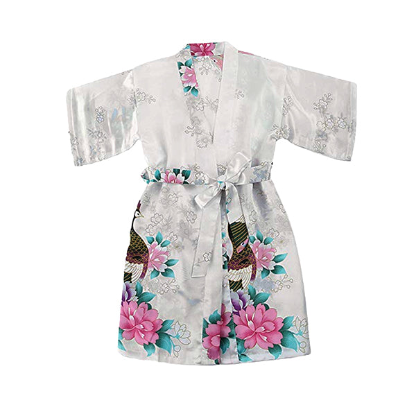 Floral Bride & Bridesmaid Robes Womens & Child Sizes Satin Feel Mid-Length