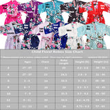 Navy Blue Mommy and Me Robes, Floral, Satin, Child Size Chart Guide, all SKUs