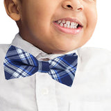 Boys Blue Pre-Tied Bowtie, Stripes, 1 to 10 years