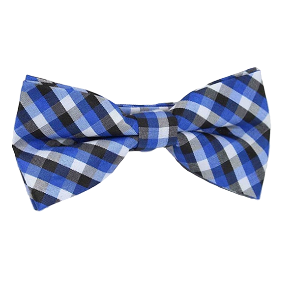 Boys Blue Pre-Tied Bowtie, Stripes, 1 to 10 years