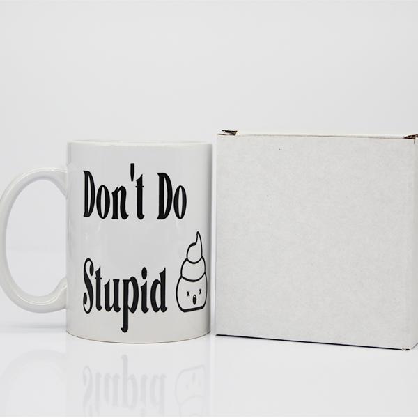 Dont Do Stupid Coffee Mug Novelty Coffee Mugs Mug, College Novelty Mugs, Gifts for High School Students, New Grad Mugs, Daily Motivation - Stupid Dont Do Package