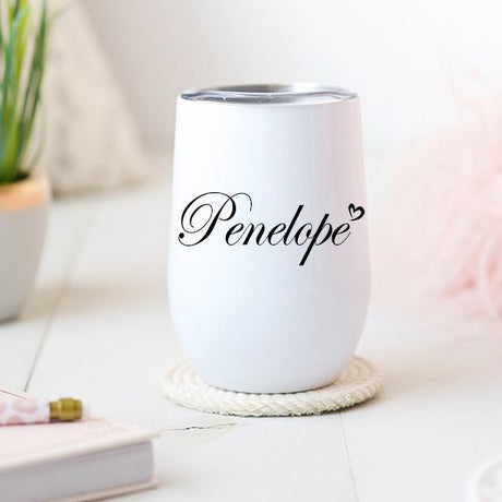 Custom tumblers that are great for both hot and cold drinks.  Great gift for bridesmaids, girls trips, sororities and more.