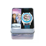 Disney Frozen II LCD Watch in Colorful Gift Case, White/Blue, Silicone Band - In Gift Case