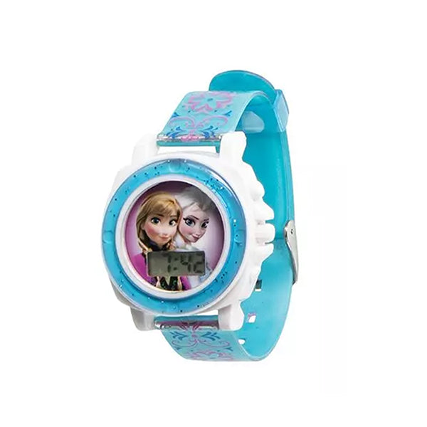 Disney Frozen II LCD Watch in Colorful Gift Case, White/Blue, Silicone Band - Digital Watch