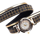 Duoya Womens Bracelet Watch Gold Rhinestone Design-black-alt1