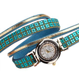 Duoya Womens Bracelet Watch Gold Rhinestone Design-mintgreen-alt1