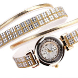 Duoya Womens Bracelet Watch Gold Rhinestone Design-white-alt1