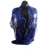 Elegant Flower Shaped Blue Womens Scarf Wrap - Gifts Are Blue - 2