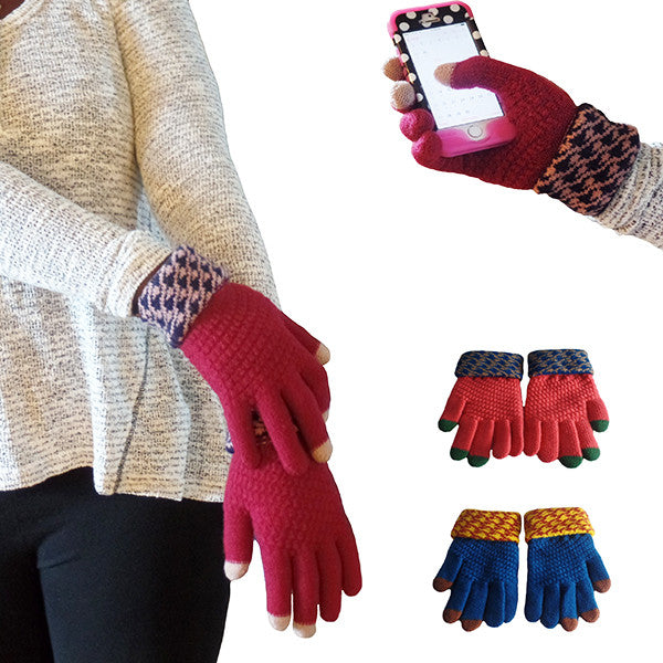 Womens Elegant Touch Screen Winter Gloves - Gifts Are Blue - 1