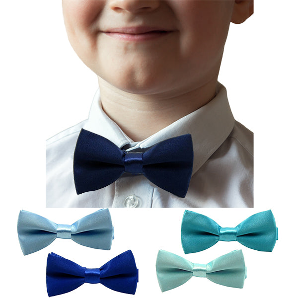 elementary boy wearing blue bowtie with variety