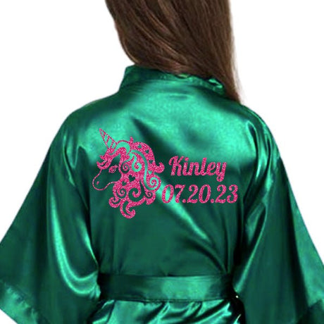 Unicorn Birthday Robes, Personalized Kids Robes with Unicorn Design, Birthday Party Robes, Sleepover Robes, Kids Bathrobes - Gifts Are Blue